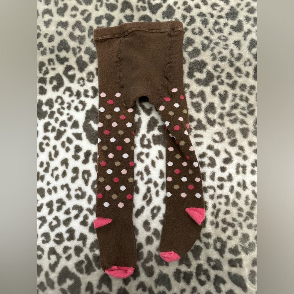 Old Navy Knit Tights Bundle Stripes Polka Dots in Brown Pink Size 12-24 months - Picture 6 of 17